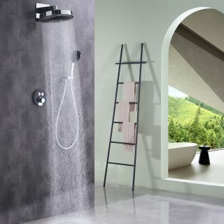 Душевой комплект Black&White Gravity 9401C с термостатом хром